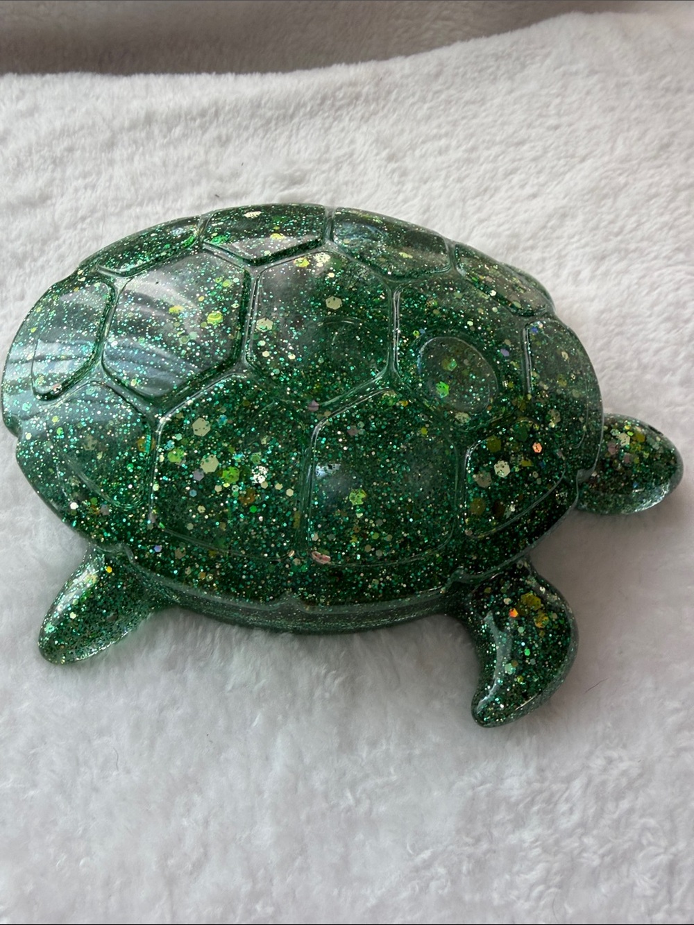 Handmade Green Glitter Turtle